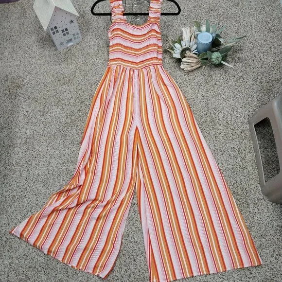 4394 Size Small UMGEE Orange Stripe Jumpsuit New With Tags. - Picture 1 of 5